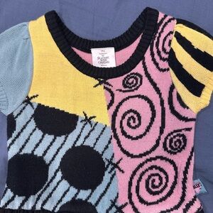 Nightmare Before Christmas- Sally themed Black and Pink Swirl Toddler Dress